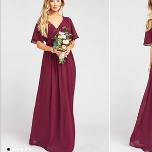 Burgundy Show Me Your MuMu bridesmaid dress